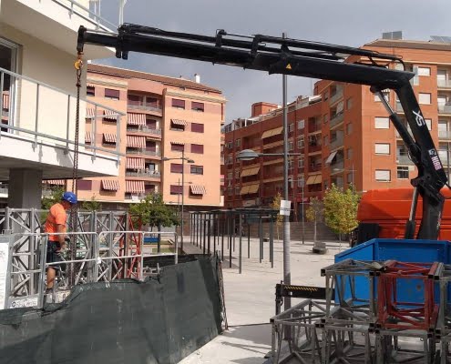 Desmontaje de andamio bimastil en Ibi Alicante